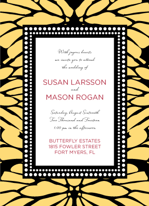 Bold Butterfly Wedding Invitation Design