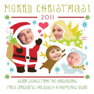 4 Photo Christmas Characters card