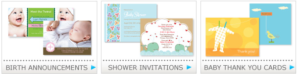 baby birth announcements, baby shower invitation, baby thank you cards